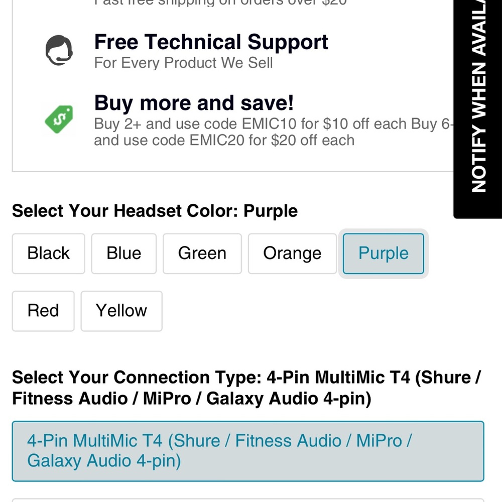 AV NOW - E-Mic Fitness Headset Microphone